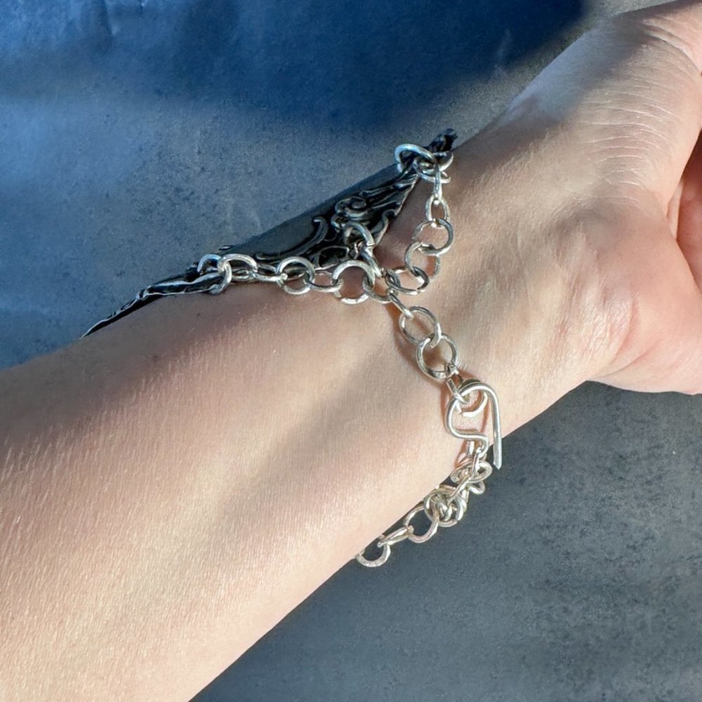 Antique Sterling Silver Cherub Gladiator Cuff Bracelet Victorian Art Nouveau - Picture 10 of 15